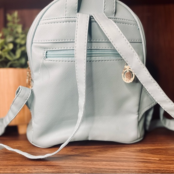 Light Blue Mini Backpack Purse for Women, Bowknot Leather Backpack Purse - Picture 8 of 9